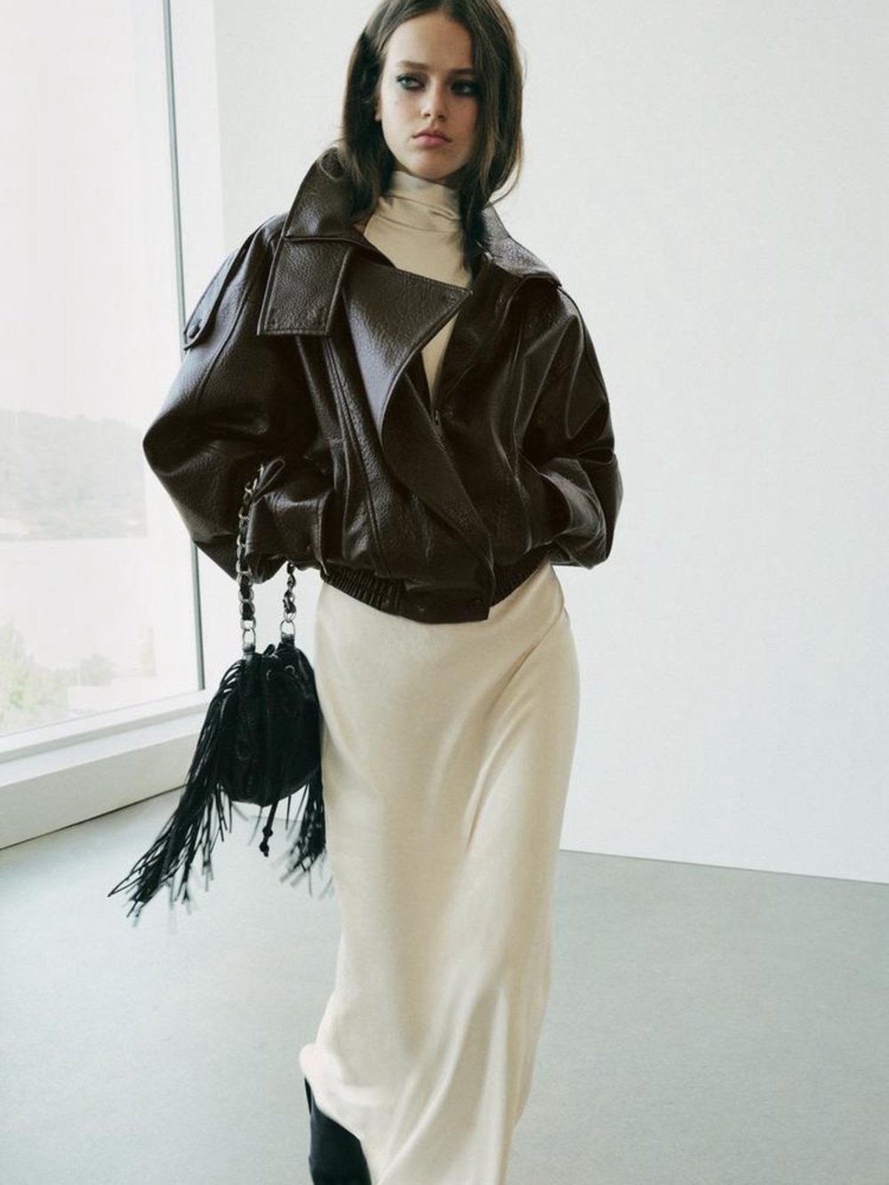 Faux leather zara jacket